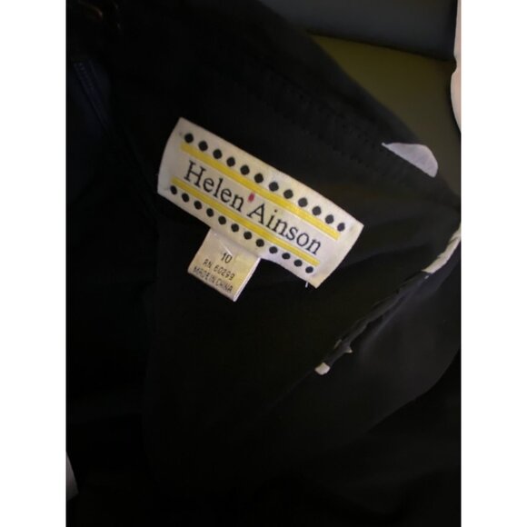 Black & White Polka Dot 100% Silk Cocktail‎ Dress Helen Ainson Size 10 Eighties - Picture 4 of 6